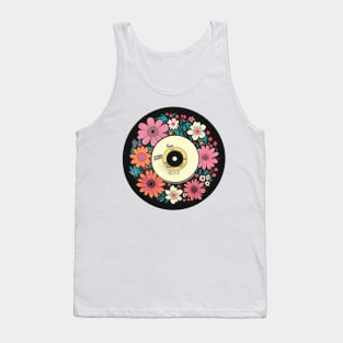 Pink Floral Cottage Core Vinyl Record Tank Top